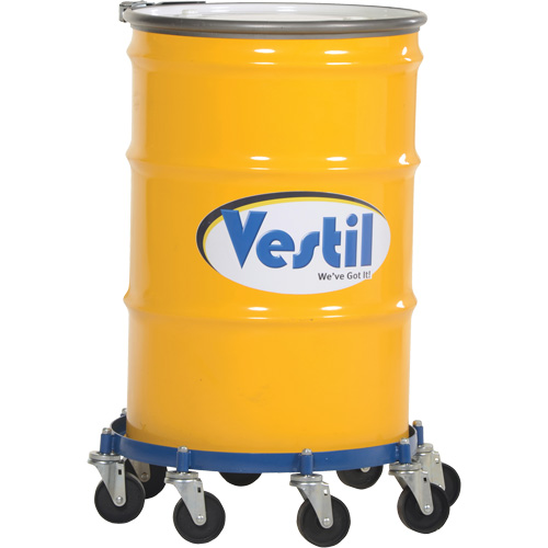 Octagon Drum Dolly, Steel, 2000 lbs. Capacity, 27-1/16" Diameter, Cast Iron Casters Planification Entrepots Molloy