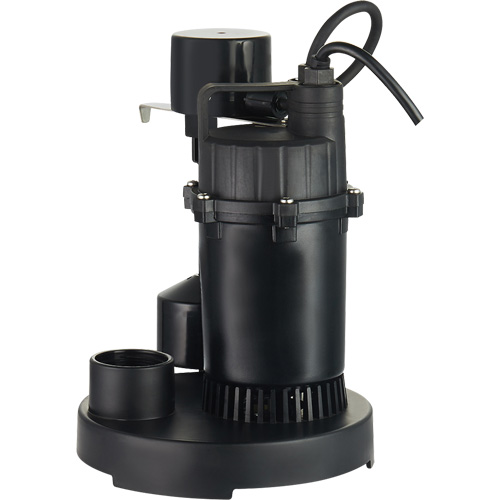 Thermoplastic Submersible Sump Pump, 2560 GPH, 115 V, 4.6 A, 1/3 HP Planification Entrepots Molloy