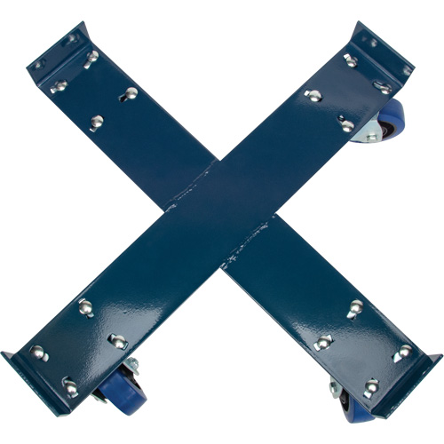 Chariot pour baril, Acier, Capacit&eacute;e 1400 lb, Diam&egrave;tre 24", Roue en &eacute;lastique bleu Planification Entrepots Molloy