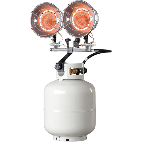 Double Tank-Top Heater, Radiant Heat, Propane, 30000 BTU/H Planification Entrepots Molloy