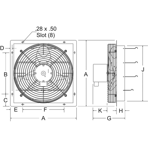 Ventilateurs d'&eacute;vacuation &agrave; volets Planification Entrepots Molloy