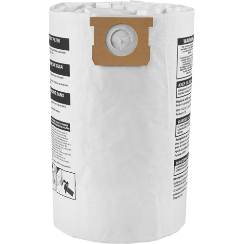 Sacs filtrants pour d&eacute;bris secs jetables de type G, 15 - 22 gal US Planification Entrepots Molloy