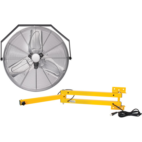 Trousse de ventilateur pour poste de travail industriel avec bras double verrouillable, Dia 24", 3 vitesses Planification Entrepots Molloy