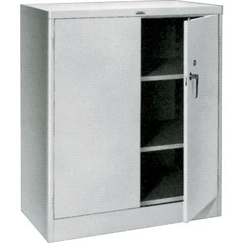 Counter High Cabinets, Steel, 2 Shelves, 42" H x 36" W x 21" D, Grey Planification Entrepots Molloy