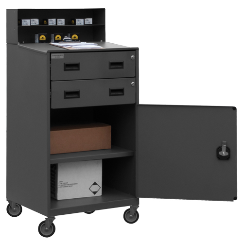 Shop Desk, 23" W x 20" D x 51" H, Grey Planification Entrepots Molloy