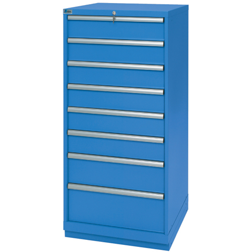 Armoires de rangement avec tiroirs, 8 tiroirs, 28-1/4" la x 28-1/2" p x 59-1/2" h, Bleu brillant Planification Entrepots Molloy