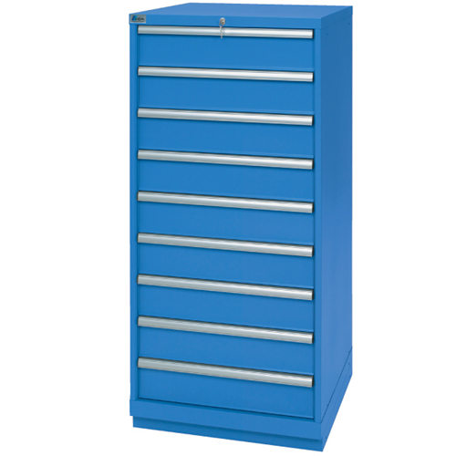 Armoires de rangement avec tiroirs, 9 tiroirs, 28-1/4" la x 28-1/2" p x 59-1/2" h, Bleu brillant Planification Entrepots Molloy