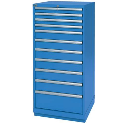 Armoires de rangement avec tiroirs, 11 tiroirs, 28-1/4" la x 28-1/2" p x 59-1/2" h, Bleu brillant Planification Entrepots Molloy