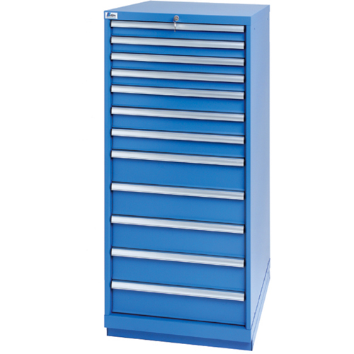 Armoires de rangement avec tiroirs, 12 tiroirs, 28-1/4" la x 28-1/2" p x 59-1/2" h, Bleu brillant Planification Entrepots Molloy