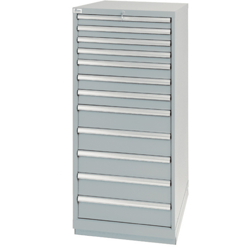 Armoires de rangement avec tiroirs, 12 tiroirs, 28-1/4" la x 28-1/2" p x 59-1/2" h, Gris Planification Entrepots Molloy