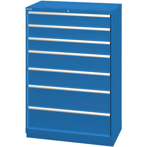 Armoires de rangement avec tiroirs, 7 tiroirs, 40-1/4" la x 22-1/2" p x 59-1/2" h, Bleu brillant Planification Entrepots Molloy