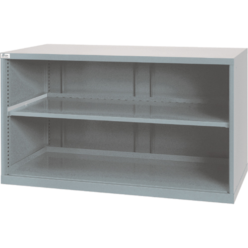 Shelf Cabinets, Steel, 33-1/2" H x 56-1/2" W x 28-1/2" D, Light Grey Planification Entrepots Molloy