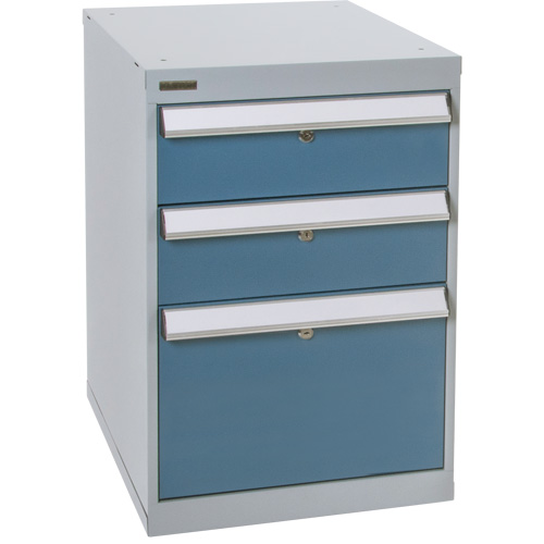 Three-Drawer Pedestal Workbench, 18" W x 21" D x 28" H Planification Entrepots Molloy