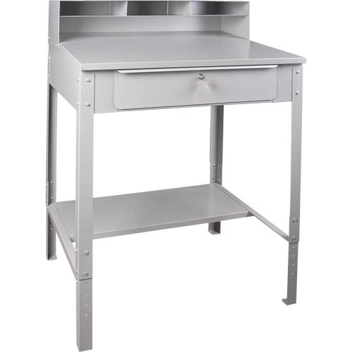 Pupitre d'atelier ouvert, 34-1/2" la x 30" p x 53" h, Gris Planification Entrepots Molloy