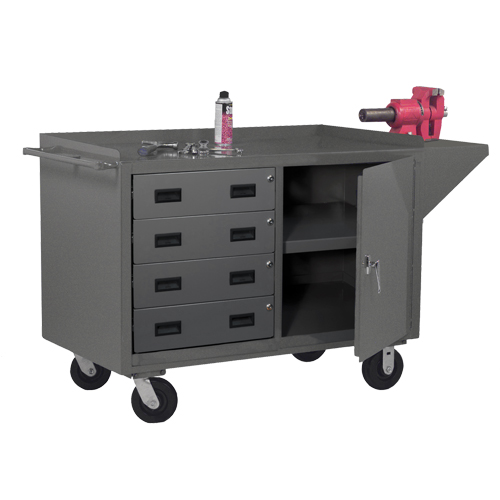 Mobile Workbench Cabinet, Steel Surface Planification Entrepots Molloy