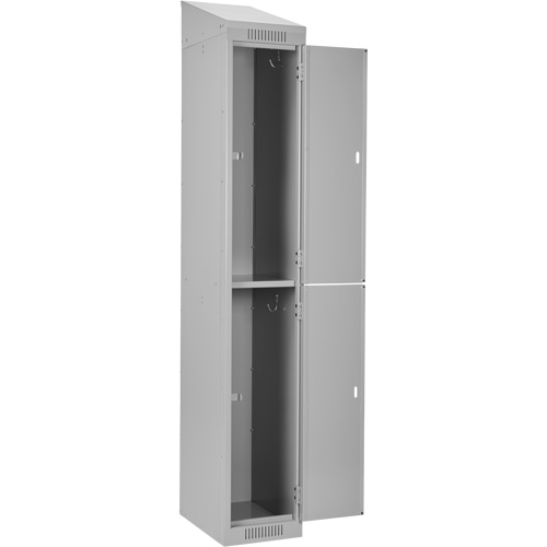 Clean Line Lockers, 2 -tier, Bank of 4, 48" x 18" x 78", Steel, Grey, Rivet (Assembled) Planification Entrepots Molloy