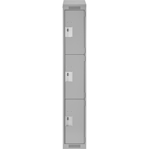 Casiers Clean Line, 3 niveaux, 12" x 18" x 78", Acier, Gris, Rivet (assembl&eacute;) Planification Entrepots Molloy