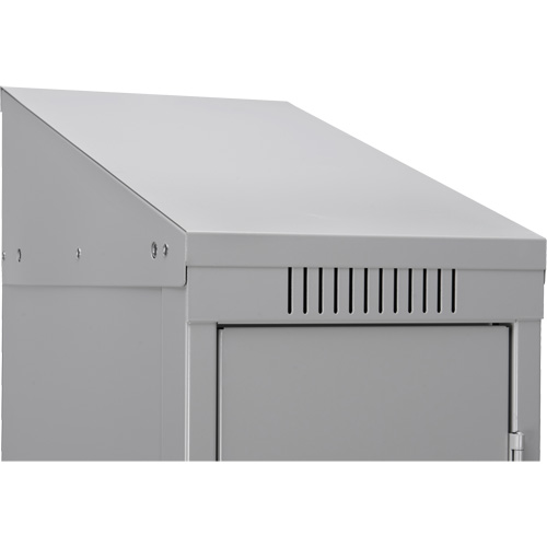 Clean Line Lockerette, 6 -tier, Bank of 4, 48" x 18" x 78", Steel, Beige, Rivet (Assembled) Planification Entrepots Molloy