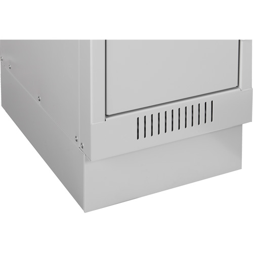Clean Line Lockerette, 6 -tier, Bank of 4, 48" x 18" x 76", Steel, Beige, Rivet (Assembled) Planification Entrepots Molloy