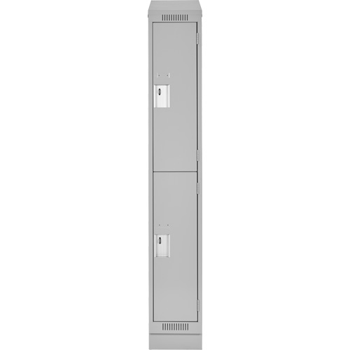 Casiers Clean Line, 2 niveaux, 12" x 18" x 82", Acier, Gris, Rivet (assembl&eacute;) Planification Entrepots Molloy