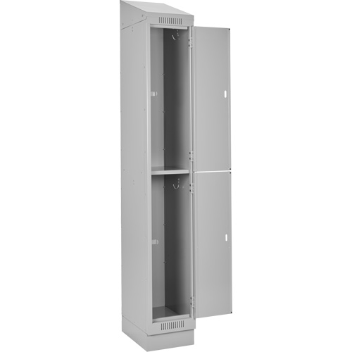 Clean Line Lockers, 2 -tier, Bank of 3, 36" x 18" x 82", Steel, Grey, Rivet (Assembled) Planification Entrepots Molloy