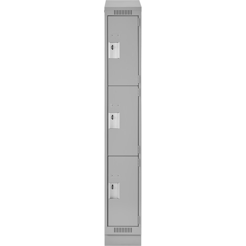 Casiers Clean Line, 3 niveaux, 12" x 18" x 82", Acier, Gris, Rivet (assembl&eacute;) Planification Entrepots Molloy