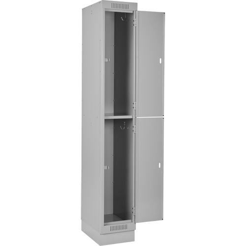 Clean Line Lockers, 2 -tier, Bank of 3, 36" x 18" x 76", Steel, Grey, Rivet (Assembled) Planification Entrepots Molloy