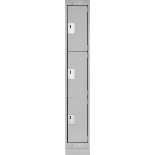 Casiers Clean Line, 3 niveaux, 12" x 18" x 76", Acier, Gris, Rivet (assembl&eacute;) Planification Entrepots Molloy