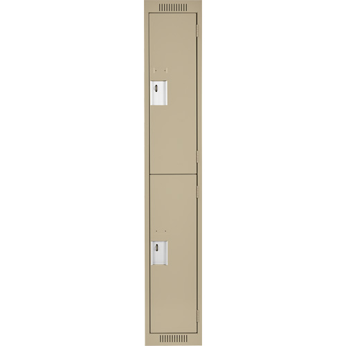 Clean Line Lockers, 2 -tier, 12" x 18" x 72", Steel, Beige, Rivet (Assembled) Planification Entrepots Molloy
