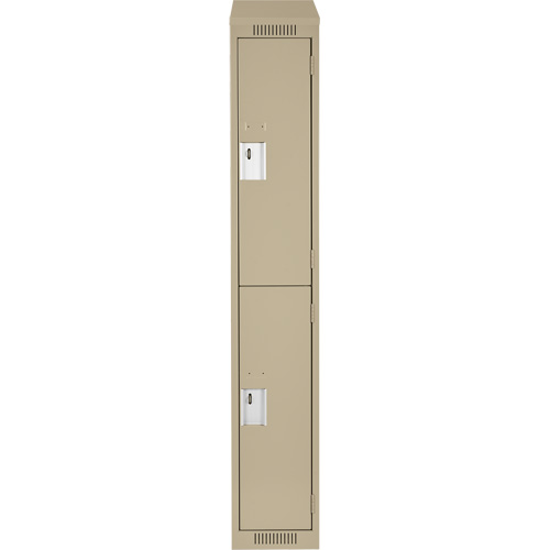Clean Line Lockers, 2 -tier, 12" x 18" x 78", Steel, Beige, Rivet (Assembled) Planification Entrepots Molloy