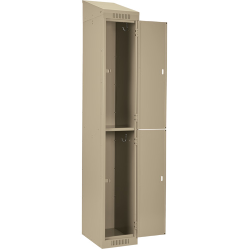 Clean Line Lockers, 2 -tier, Bank of 4, 48" x 18" x 78", Steel, Beige, Rivet (Assembled) Planification Entrepots Molloy
