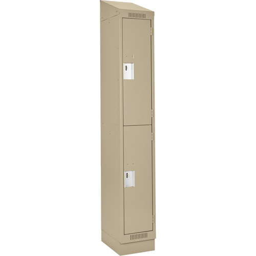 Casiers Clean Line, 2 niveaux, 12" x 18" x 82", Acier, Beige, Rivet (assembl&eacute;) Planification Entrepots Molloy