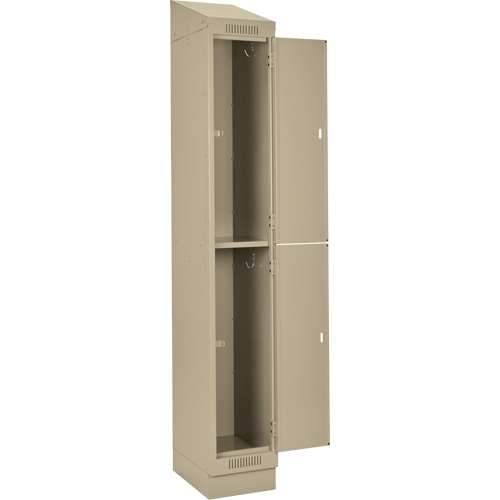 Clean Line Lockers, 2 -tier, Bank of 4, 48" x 18" x 82", Steel, Beige, Rivet (Assembled) Planification Entrepots Molloy