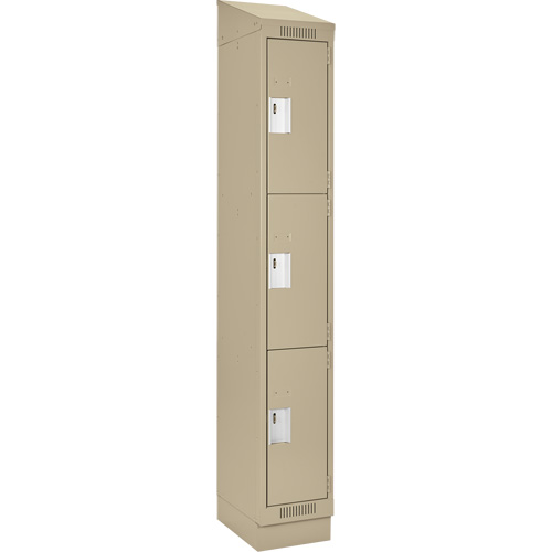 Casiers Clean Line, 3 niveaux, 12" x 18" x 82", Acier, Beige, Rivet (assembl&eacute;) Planification Entrepots Molloy
