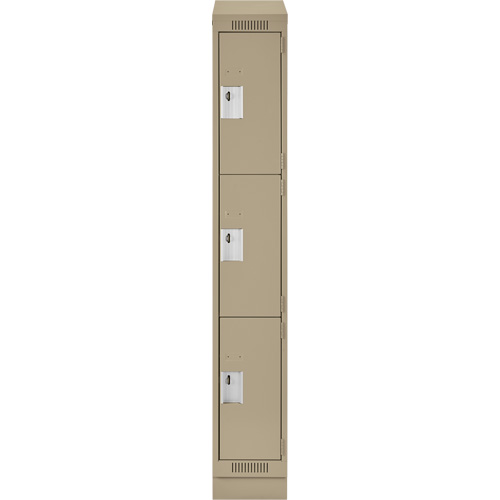 Casiers Clean Line, 3 niveaux, 12" x 18" x 82", Acier, Beige, Rivet (assembl&eacute;) Planification Entrepots Molloy
