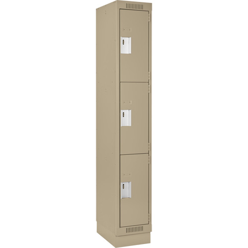 Casiers Clean Line, 3 niveaux, 12" x 18" x 76", Acier, Beige, Rivet (assembl&eacute;) Planification Entrepots Molloy