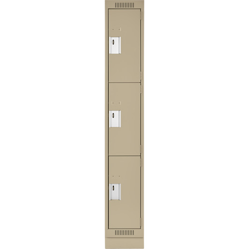Casiers Clean Line, 3 niveaux, 12" x 18" x 76", Acier, Beige, Rivet (assembl&eacute;) Planification Entrepots Molloy