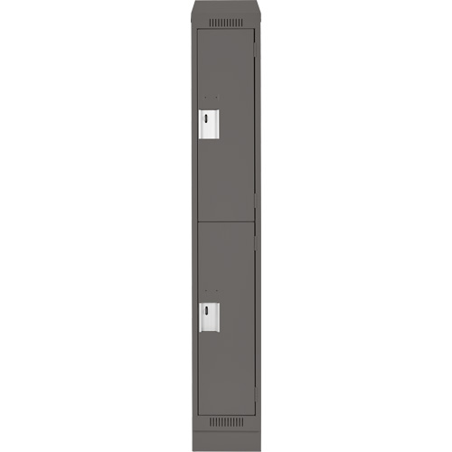 Casiers Clean Line, 2 niveaux, 12" x 18" x 82", Acier, Charbon, Rivet (assembl&eacute;) Planification Entrepots Molloy
