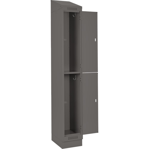 Clean Line Lockers, 2 -tier, Bank of 4, 48" x 18" x 82", Steel, Charcoal, Rivet (Assembled) Planification Entrepots Molloy