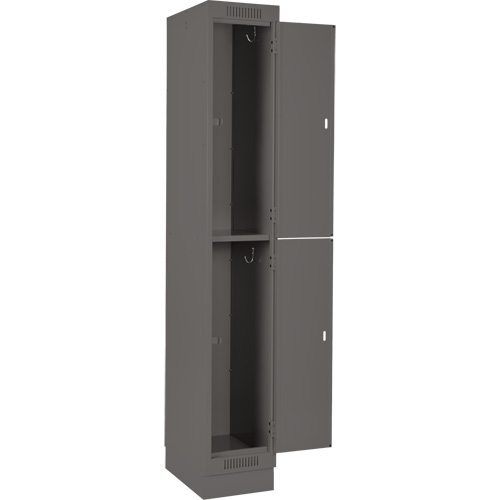 Clean Line Lockers, 2 -tier, Bank of 4, 48" x 18" x 76", Steel, Charcoal, Rivet (Assembled) Planification Entrepots Molloy