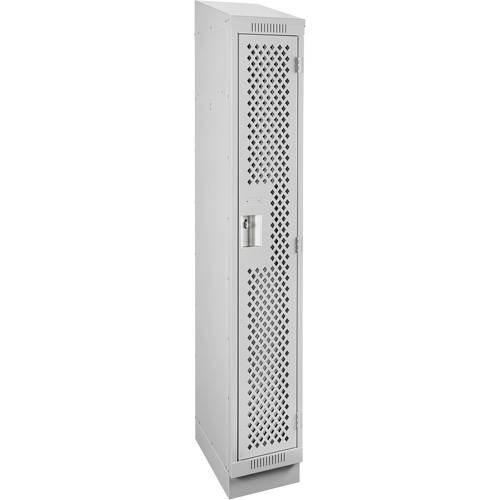 Clean Line Lockers, 12" x 18" x 82", Steel, Grey, Rivet (Assembled), Perforated Planification Entrepots Molloy
