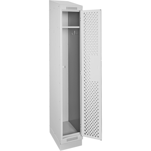 Clean Line Lockers, 12" x 18" x 82", Steel, Grey, Rivet (Assembled), Perforated Planification Entrepots Molloy