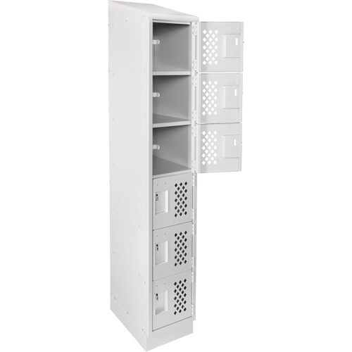 Assembled Lockerettes Clean Line Perforated Economy Lockers, 6 -tier, 18" x 72" x 12", Steel Planification Entrepots Molloy