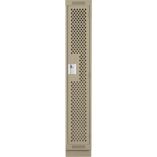 Clean Line Lockers, 12" x 12" x 76", Steel, Beige, Rivet (Assembled), Perforated Planification Entrepots Molloy