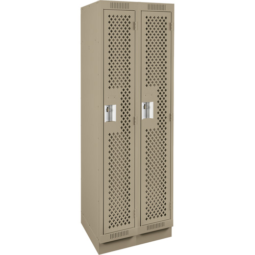 Casiers Clean Line, Bloc de 2, 24" x 12" x 76", Acier, Beige, Rivet (assembl&eacute;), Perfor&eacute; Planification Entrepots Molloy