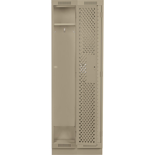 Casiers Clean Line, Bloc de 2, 24" x 12" x 76", Acier, Beige, Rivet (assembl&eacute;), Perfor&eacute; Planification Entrepots Molloy