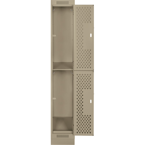 Casiers Clean Line, 2 niveaux, 12" x 12" x 76", Acier, Beige, Rivet (assembl&eacute;), Perfor&eacute; Planification Entrepots Molloy