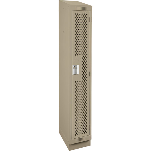 Clean Line Lockers, 12" x 18" x 82", Steel, Beige, Rivet (Assembled), Perforated Planification Entrepots Molloy