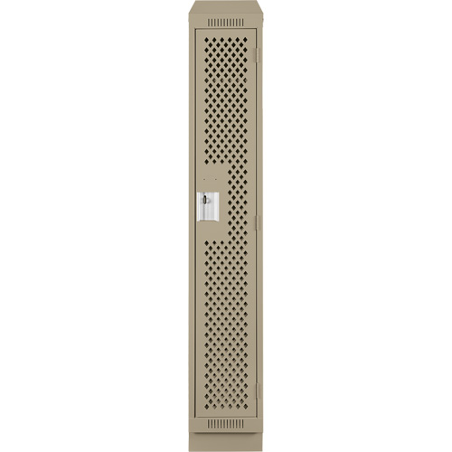 Clean Line Lockers, 12" x 18" x 82", Steel, Beige, Rivet (Assembled), Perforated Planification Entrepots Molloy