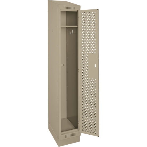 Clean Line Lockers, 12" x 18" x 82", Steel, Beige, Rivet (Assembled), Perforated Planification Entrepots Molloy